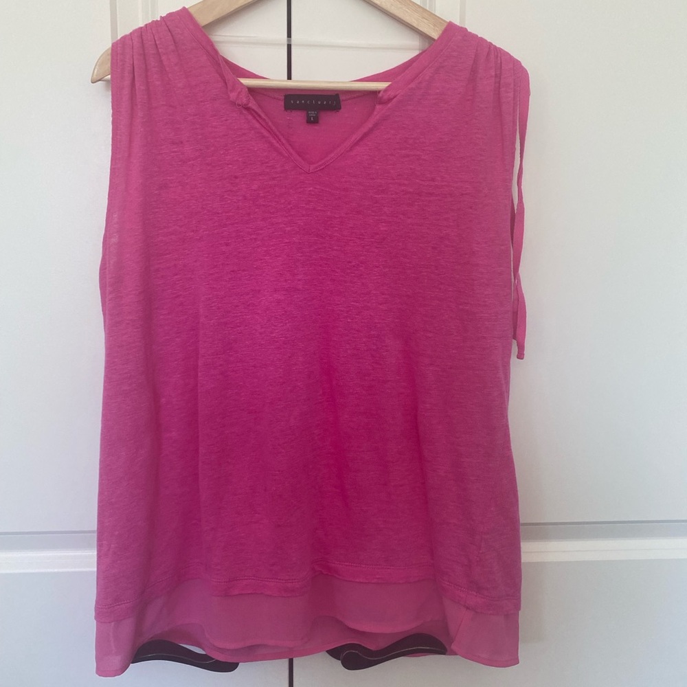 Sanctuary pink tank top - large